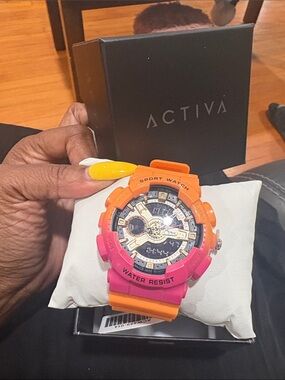 Activa Women's Orange Pink Sport Watch - Water Resistant